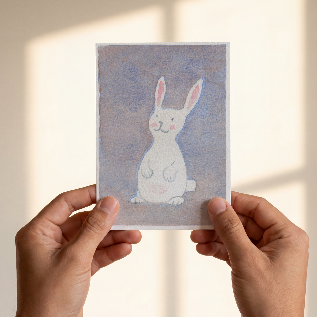 kaart, greetingcard, met lief konijn, studio springer