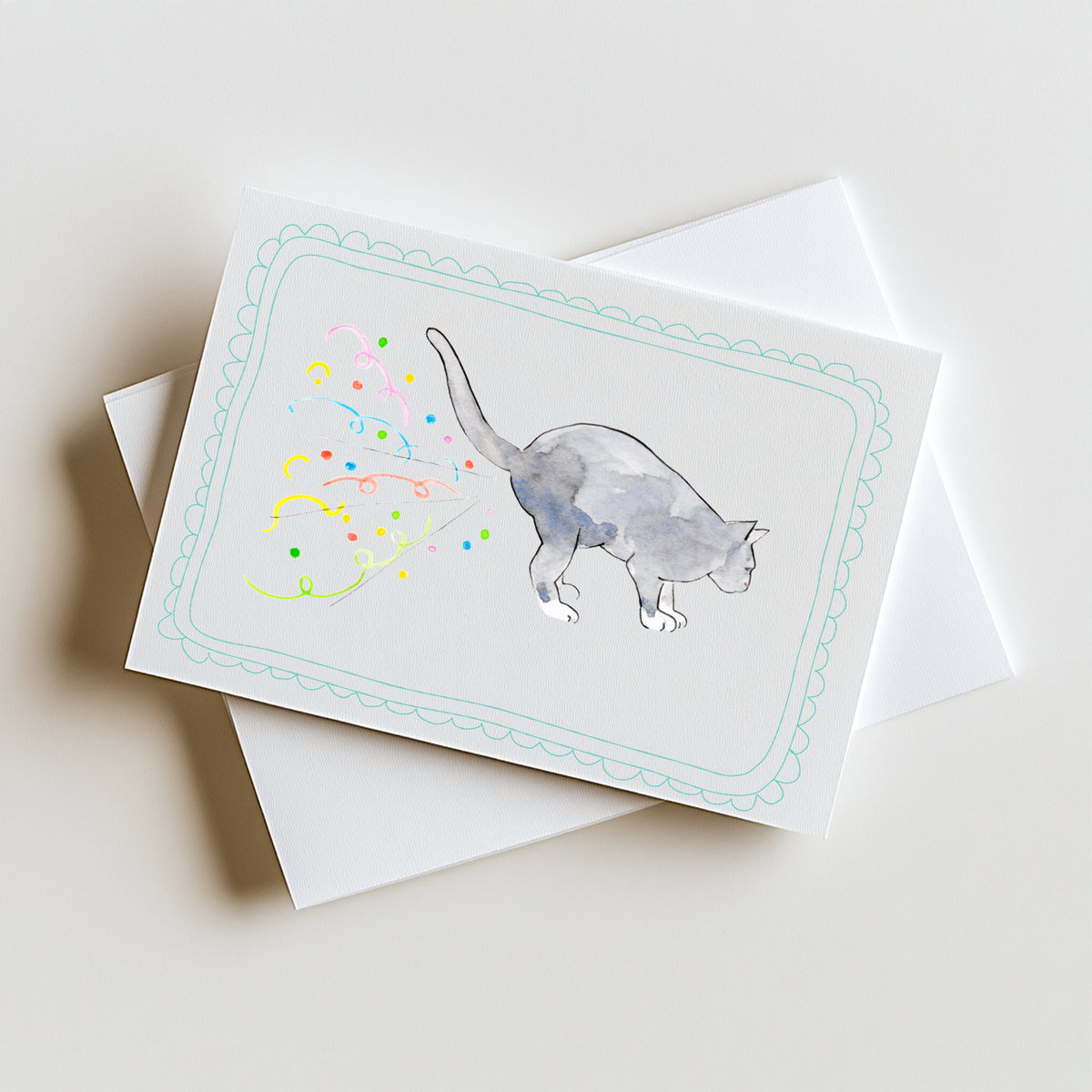 Blauwe Kattenkaart | Blauwe Rus & Britse Korthaar | Studio Springer - confettie