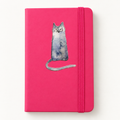roze gelinieerd notitieboekje met blauwe kat / studio springer