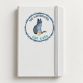 wit notitieboekje met blauwe kat, gelinieerde pagina's, / studio springer