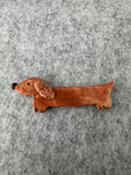 Keramieken broche - Teckel vos
