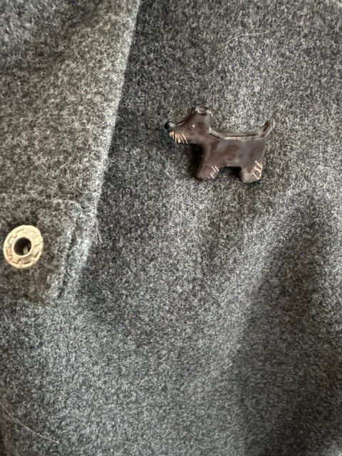 Keramieken broche - Scottie terriër zwart