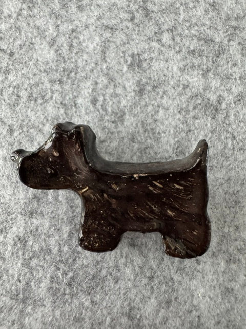 Keramieken broche - Scottie terriër zwart