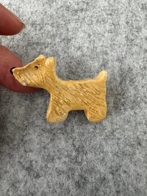 Keramieken broche - Scottie  terriër blond