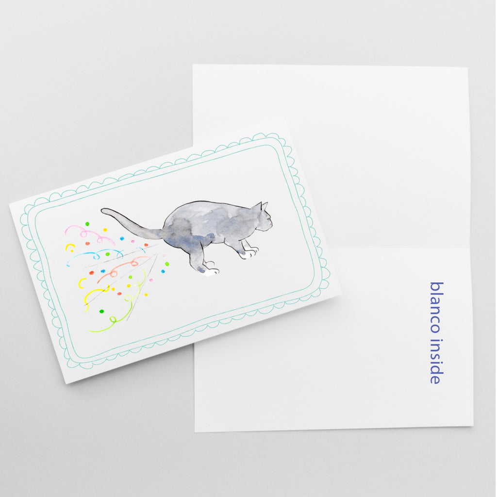Blauwe Kattenkaart | Blauwe Rus & Britse Korthaar | Studio Springer - confettie