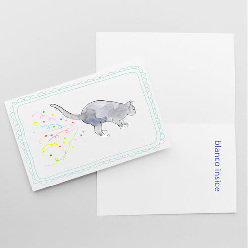 Blauwe Kattenkaart | Blauwe Rus & Britse Korthaar | Studio Springer - confettie