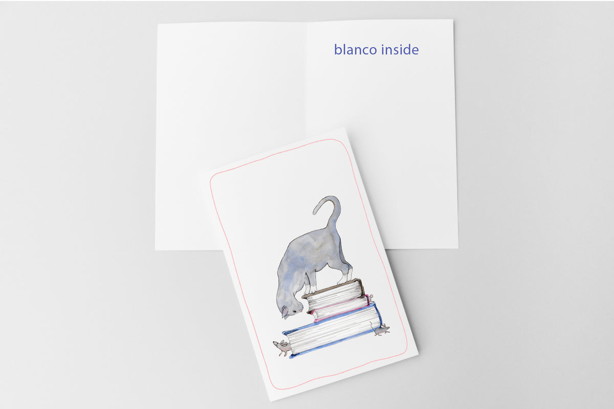 Blauwe Kattenkaart | Blauwe Rus & Britse Korthaar | Studio Springer - book lover