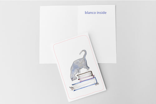 Blauwe Kattenkaart | Blauwe Rus & Britse Korthaar | Studio Springer - book lover