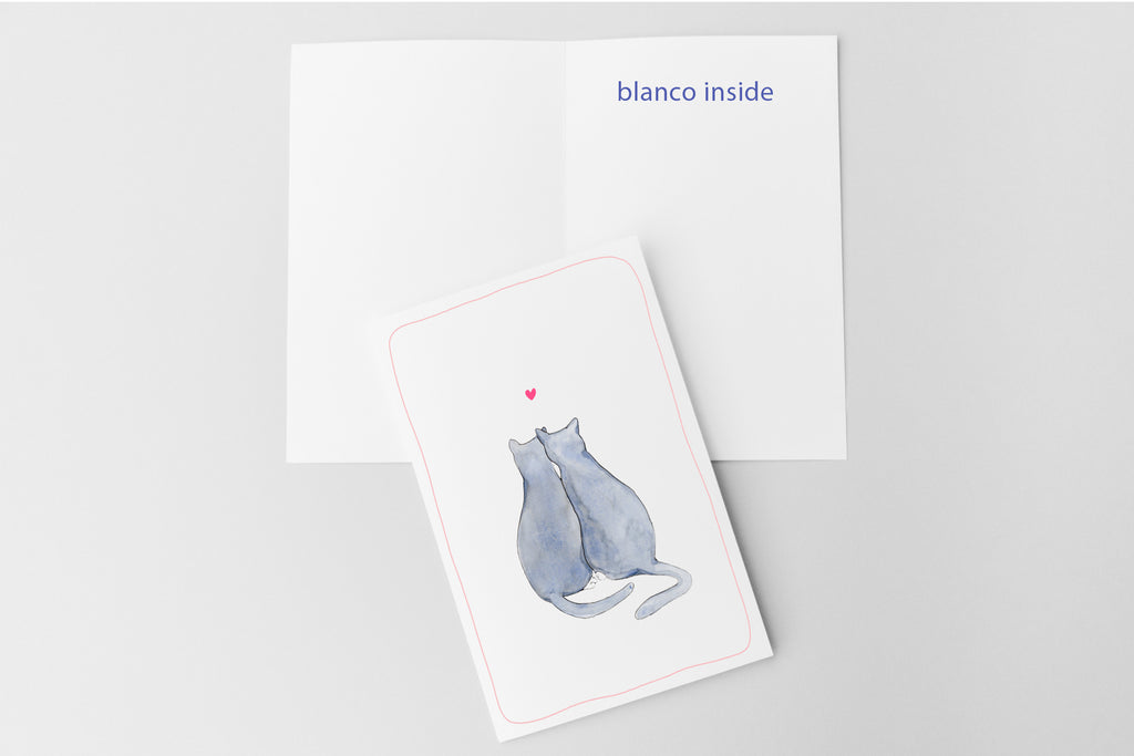 Blauwe Kattenkaart | Blauwe Rus & Britse Korthaar | Studio Springer - love