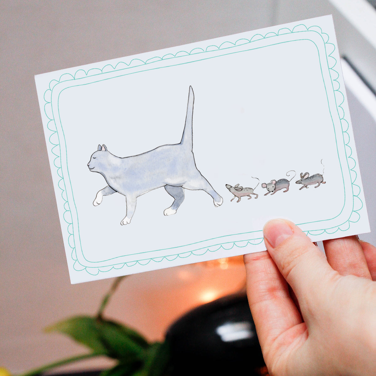 Blauwe Kattenkaart | Blauwe Rus & Britse Korthaar | Studio Springer - follow the leader