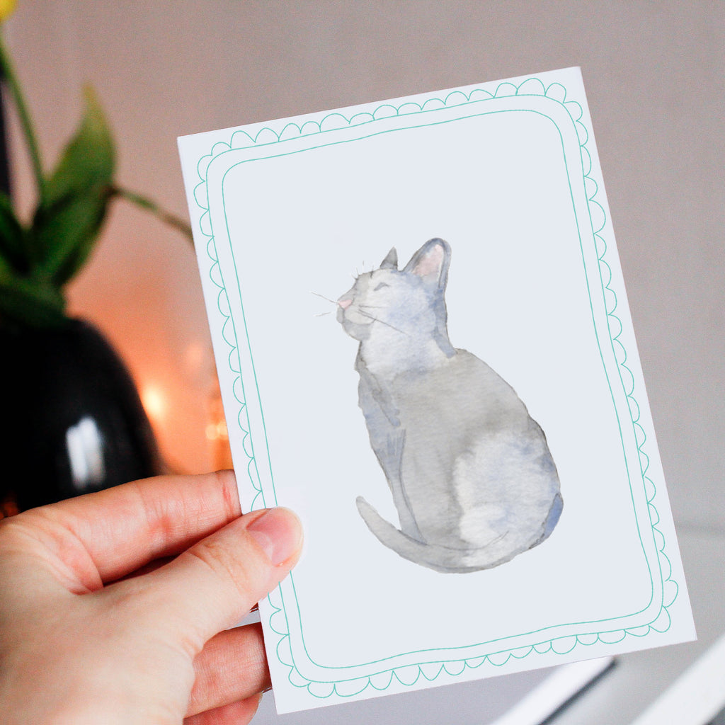Blauwe Kattenkaart | Blauwe Rus & Britse Korthaar | Studio Springer - sunshine