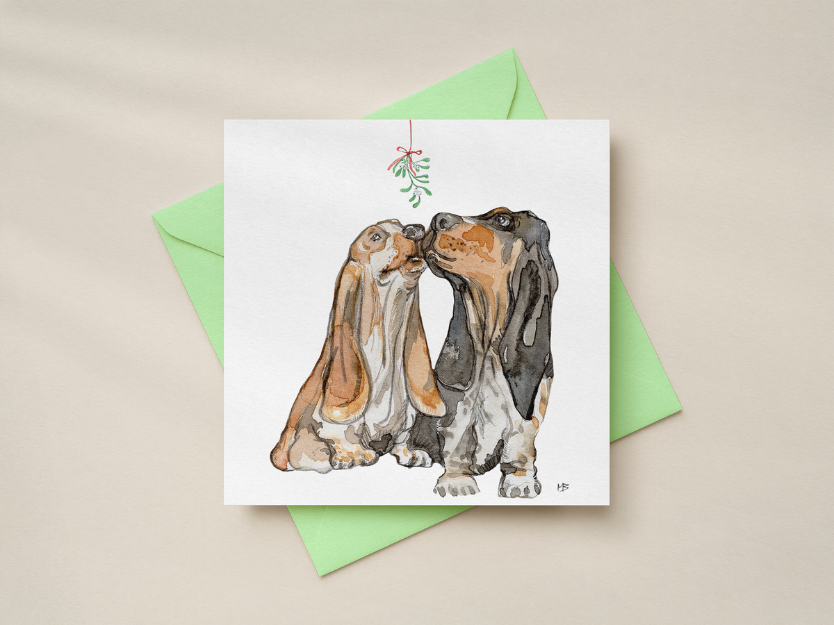 Hondenkaart | Basset Hound / Brak / Vrolijke Honden Illustratie | Studio Springer