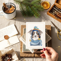 Hondenkaart | wenskaart/  border collie muts / Scotch Sheepdog /Vrolijke Honden Illustratie | Studio Springer