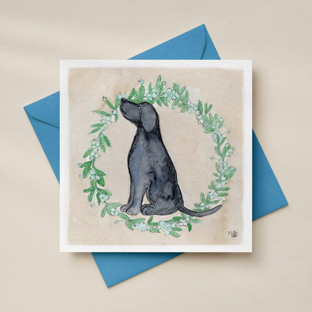 Hondenkaart | zwarte labrador retriever / Black lab / Vrolijke Honden Illustratie | Studio Springer